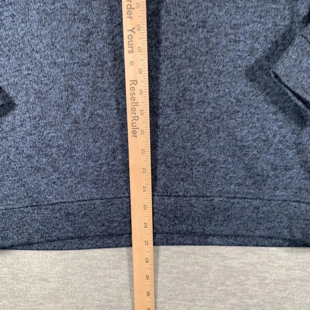 Eddie Bauer Sweater Mens Large Blue 1/4 Snap Mock‎ Neck Knit Pullover Casual